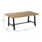 Flash Furniture Natural/Black Acacia Wood Slat Top Patio Table TT-TT01122-1A-NAT-GG - alternate 5